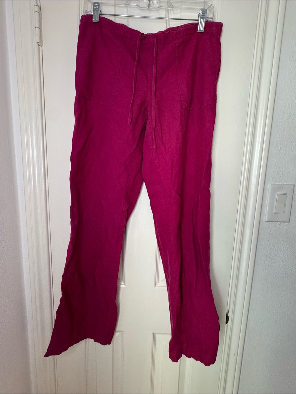 LONDONJEAN Fuchsia Linen Pants